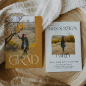 モダンアーチミニマル写真卒業パーティー 招待状