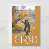 モダンアーチミニマル写真卒業パーティー 招待状 (正面)