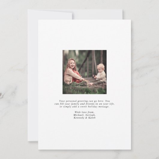 モダンアーチメリークリスマスホリデー写真 シーズンカード (裏面)