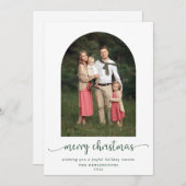 モダンアーチメリークリスマスホリデー写真 シーズンカード (正面/裏面)