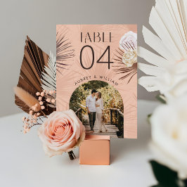 モダンアーチ写真ボヘミアンボホウォーター色花模様 テーブルナンバー