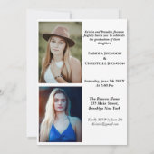 モダンアーチ写真兄弟姉妹2段階卒業 招待状 (裏面)