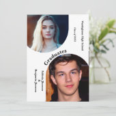 モダンアーチ写真兄弟姉妹2段階卒業 招待状 (スタンド正面)