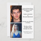 モダンアーチ写真兄弟姉妹2段階卒業 招待状 (裏面)