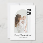 モダンアーチ写真　感謝祭 招待状 (正面)