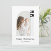 モダンアーチ写真　感謝祭 招待状 (スタンド正面)