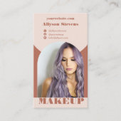 モダンアーチ化粧boho写真qrコードロゴ 名刺 (正面)