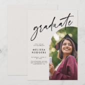 モダンアーチ卒業パーティー招待状 招待状 (正面/裏面)