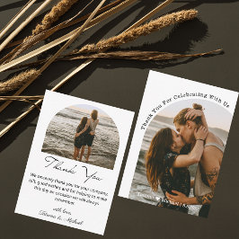 モダンアーチ結婚サンキューカード2 ノートカード