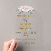モダンアーチ アクリル透明結婚式招待状 アクリル招待状 (インサイチュ (ポータブル))