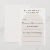 モダンアーチ ウェディング RSVP カード テンプレート (正面/裏面)