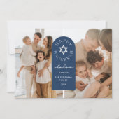 モダンアーチ ハヌカ フォト ホリデー カード (正面)