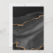 モダンアーチ ブラックゴールドアゲート ウェディング 招待状 (裏面)