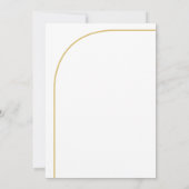 モダンアーチ ブラック ホワイト ゴールド カリグラフィー ウェディング 招待状 (裏面)