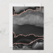 モダンアーチ ブラック ローズゴールド アゲート ウェディング 招待状 (裏面)