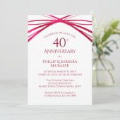 モダンアーチ ルビー 40周年 結婚記念パーティー 招待状 (スタンド正面)