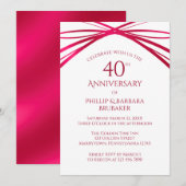 モダンアーチ ルビー 40周年 結婚記念パーティー 招待状 (正面/裏面)