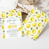 モダンアーチ レモン メインスクイーズ 1歳の誕生日 招待状