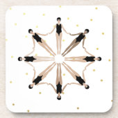 モダンアーティスティックスイマーのゴールドドット コースター (正面)