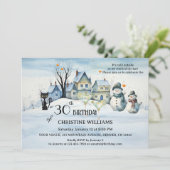 モダンアーティストの冬の誕生日パーティー 招待状 (スタンド正面)