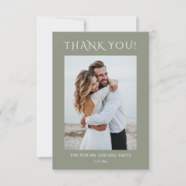 モダンアートのマグノリアフラワーの結婚式の御礼カード サンキューカード