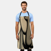 モダンアートの溶ける茶色の色合い エプロン (着用した状態)