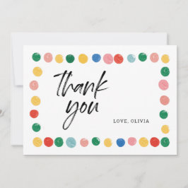 モダンアートの誕生日パーティーお礼カード サンキューカード