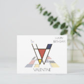 モダンアートスタイルのイニシャル。アルファベットのV ポストカード (スタンド正面)