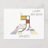 モダンアートスタイルのイニシャル。文字J ポストカード (正面)