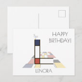 モダンアートスタイルのイニシャル。文字L ポストカード (正面/裏面)