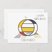 モダンアートスタイルのイニシャル。文字O ポストカード (正面/裏面)