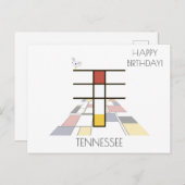 モダンアートスタイルのモノグラム。文字T ポストカード (正面/裏面)