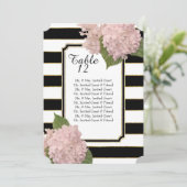 モダンアートデコスタイルの紫陽花テーブルシーティングリスト 招待状 (スタンド正面)