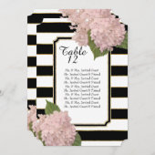 モダンアートデコスタイルの紫陽花テーブルシーティングリスト 招待状 (正面/裏面)