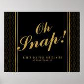 モダンアートデコ オススメの結婚式看板 ハッシュタグ ポスター (正面)