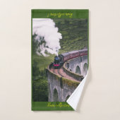 モダンアートトレイン写真ファミ人気があるリ最高のバス バスタオルセット (ハンドタオル)