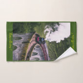 モダンアートトレイン写真ファミ人気があるリ最高のバス バスタオルセット (ハンドタオル)