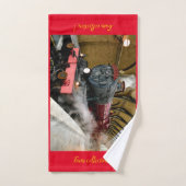 モダンアートトレイン写真ファ人気があるイ最高のミリ バスタオルセット (ハンドタオル)