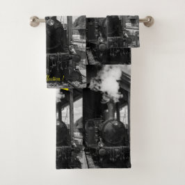 モダンアートトレイン写真ファ人気があるイ最高のミリ バスタオルセット