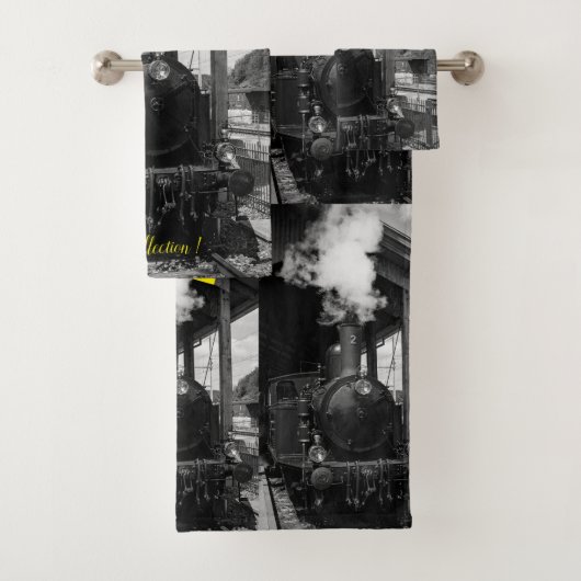 モダンアートトレイン写真ファ人気があるイ最高のミリ バスタオルセット (インサイチュ)