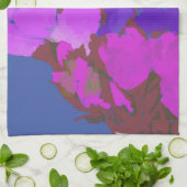 モダンアートハッカラフルピー花+名前をカスタムする キッチンタオル (折り畳み)