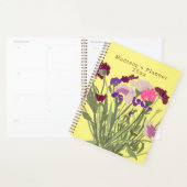 モダンアートハッピーカラフルワイルドフラワー+名前をカスタムする プランナー手帳 (ディスプレー)