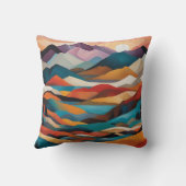 モダンアートパープルマウンテンズレイクムーン クッション (裏面)