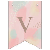 モダンアートピンクパステル結婚ズ バンティングフラッグ (第1の旗)