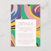 モダンアートレトロ結婚詳細 エンクロージャーカード (正面)