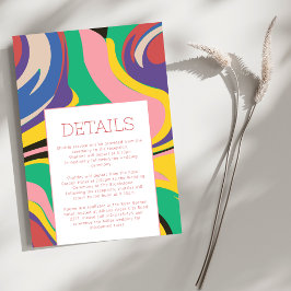 モダンアートレトロ結婚詳細 エンクロージャーカード