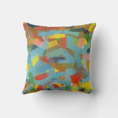 モダンアート抽象芸術ジオメト絵画リ長方形 クッション (裏面)