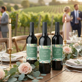 モダンアート抽象芸術緑結婚色 ワインラベル