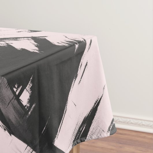モダンアート赤面ピンク黒抽象芸術ブラシストローク テーブルクロス (インサイチュ)
