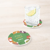 モダンアート風の秋をイメージしたカラフルなバースデー コースター (側面)